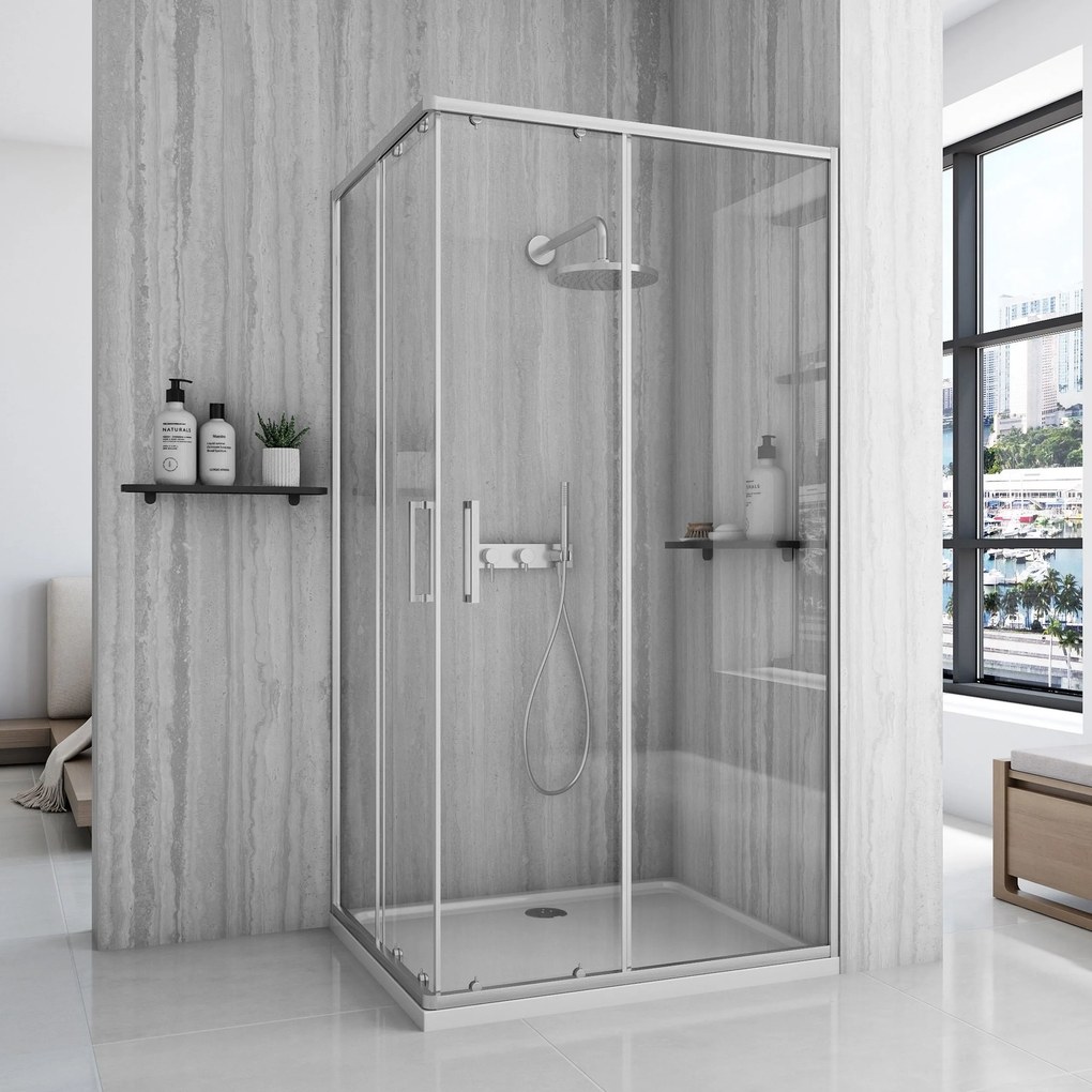 Rea City 80x100 douchewand Nickel Brush