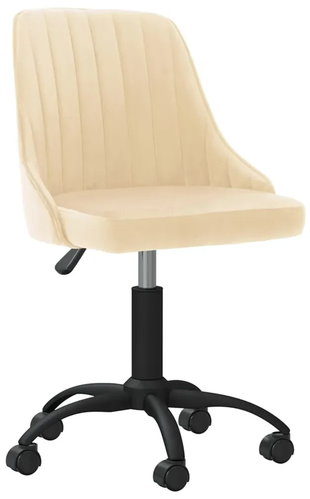 vidaXL Eetkamerstoelen draaibaar 2 st fluweel crèmekleurig
