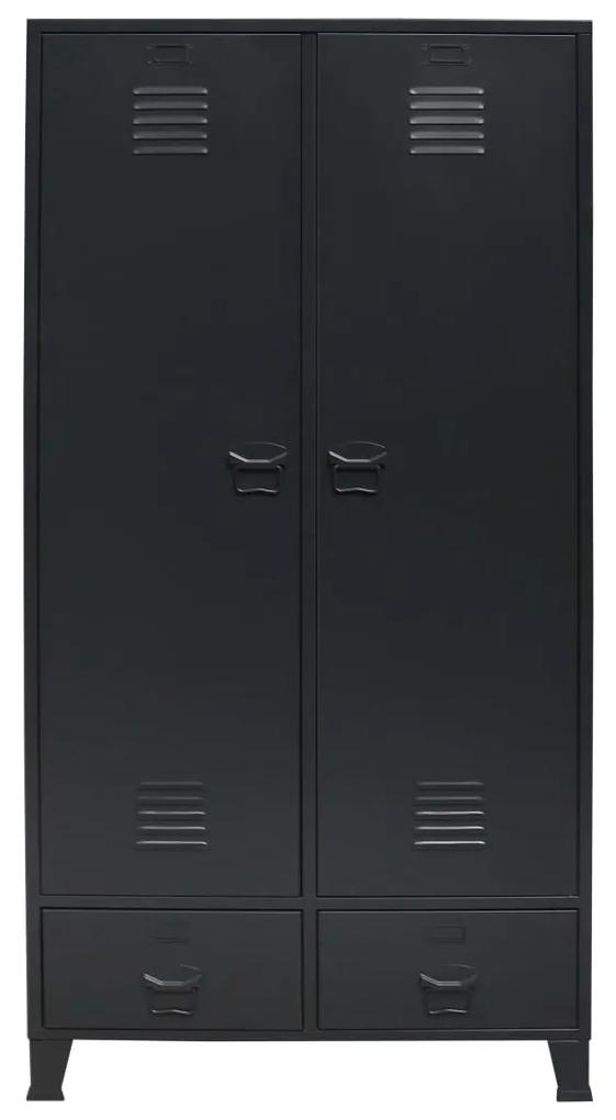 vidaXL Kledingkast industriële stijl 90x40x180 cm metaal zwart