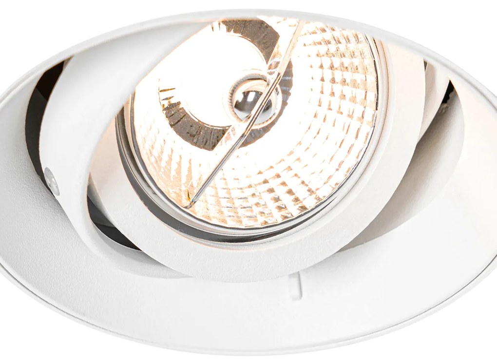 Set van 6 Moderne inbouwspot wit GU10 AR70 rond trimless - Oneon GU10 Binnenverlichting Lamp