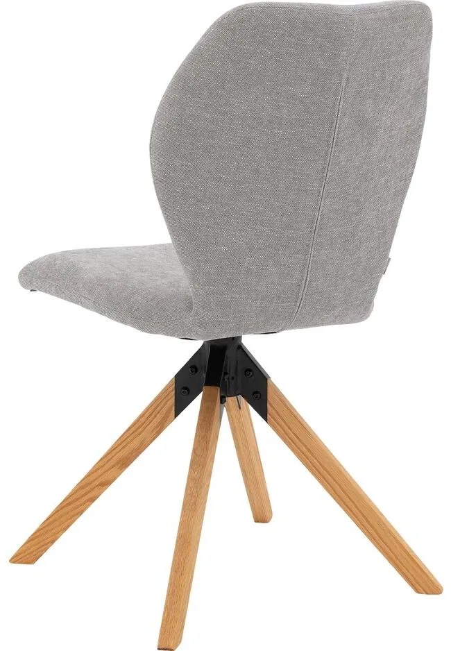 Goossens Eetkamerstoel Hera grijs stof leuning, modern design