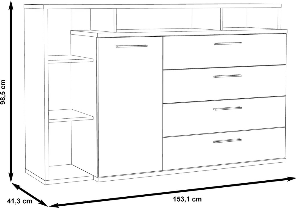 Industrieel Dressoir Blainville Bruin