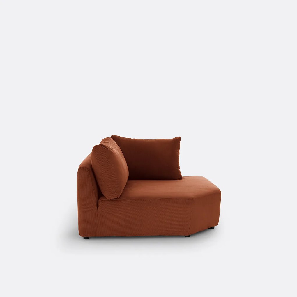 Moduleerbare hoekbank ribfluweel, Monica