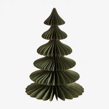 Navira Papieren Kerstboom ↑30 Cm & Groen Pesto Met Gouden Rand - Sklum