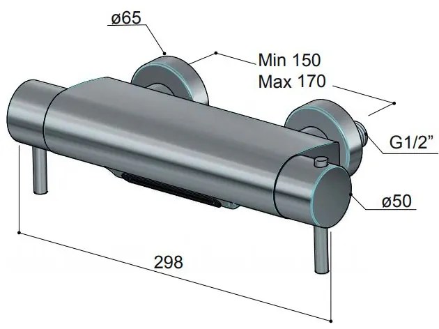 Hotbath Cobber Thermostatische Badmengkraan Cascade Uitloop Zwart Chroom B021