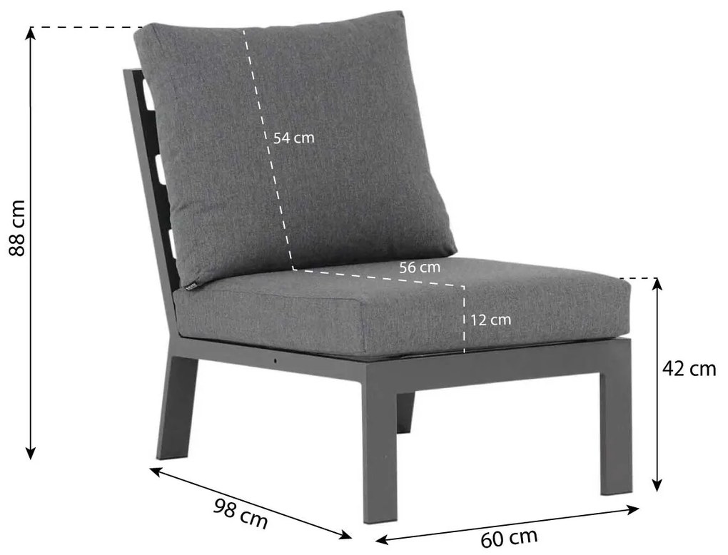 Lifestyle Garden Furniture Verona Middenmodule Aluminium/teak Grijs