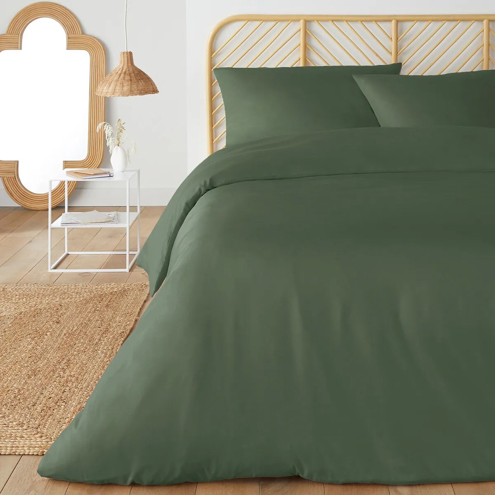 Bedset in recycled microvezel, rechthoekige kussensloop