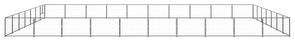 vidaXL Hondenkennel 70 m² staal zwart