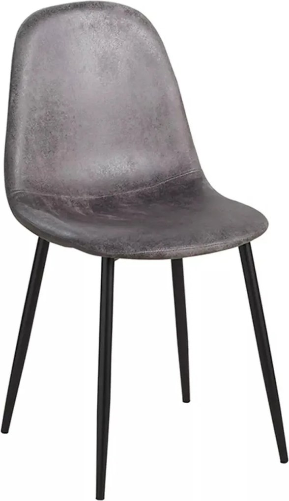 Set 4 Black Teok Kunstlederen Stoelen