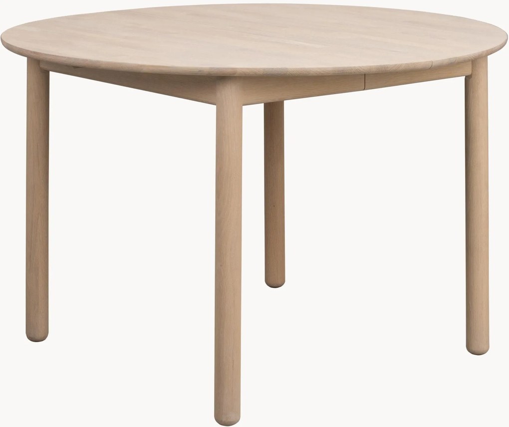 Uitschuifbare ronde eettafel Derrymore van eikenhout, Ø 120 cm