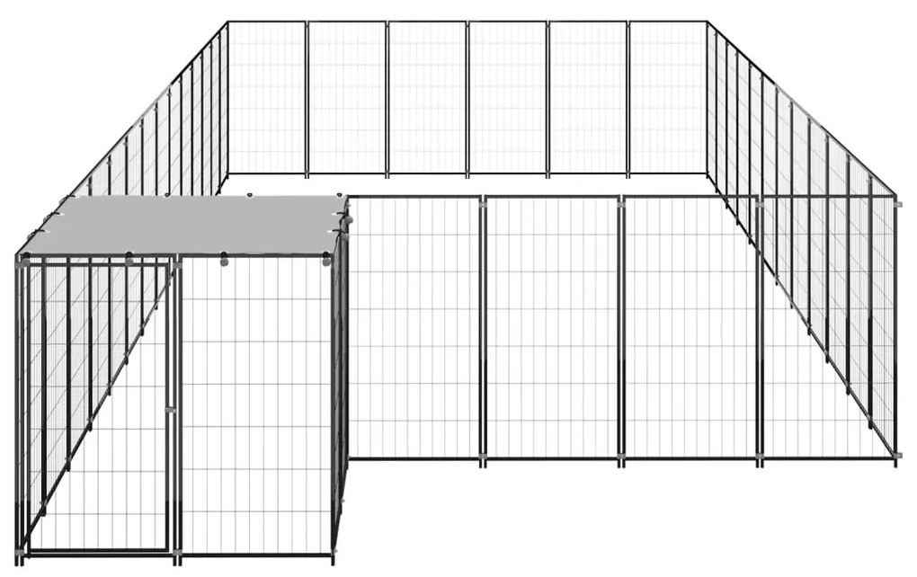 vidaXL Hondenkennel 22,99 m² staal zwart