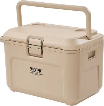 VEVOR draagbare koelbox (16,5 liter) met ijsopslag, stevige handgrepen en bekerhouder, geïsoleerde draagbare koelbox van stevig materiaal, geschikt voor familiepicknicks en korte trips