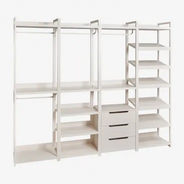 Velunis 4-delige Open Modulaire Kledingkast Met Ijzeren Schoenenrek Gardenia Wit - Sklum