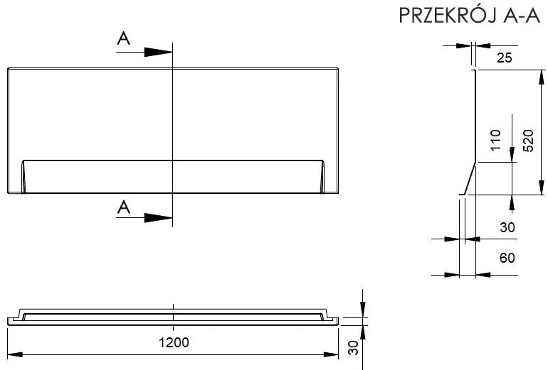 Plazan Modern badpaneel 120x52cm wit glans