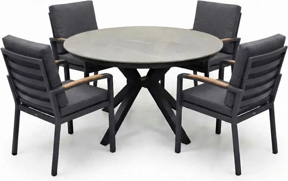 Samantha Costa Rica dining tuinset 120xH75 cm 5 delig antraciet keramiek
