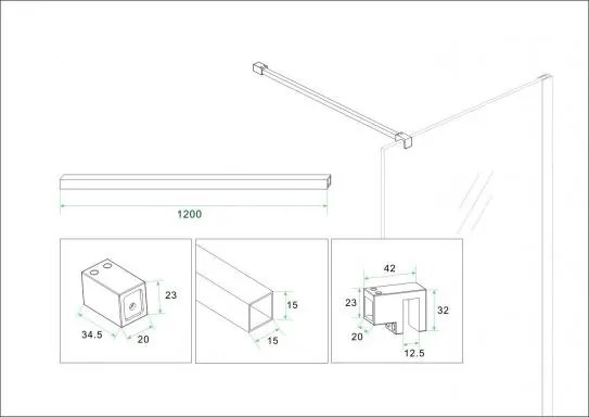 Mueller Slimline set van 2 stabilisatiestangen 120cm geborsteld brons