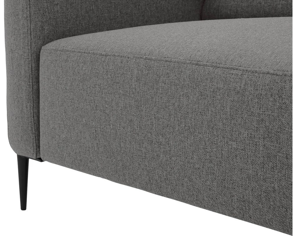 Goossens  Key West grijs, stof, 3-zits, modern design met ligelement rechts