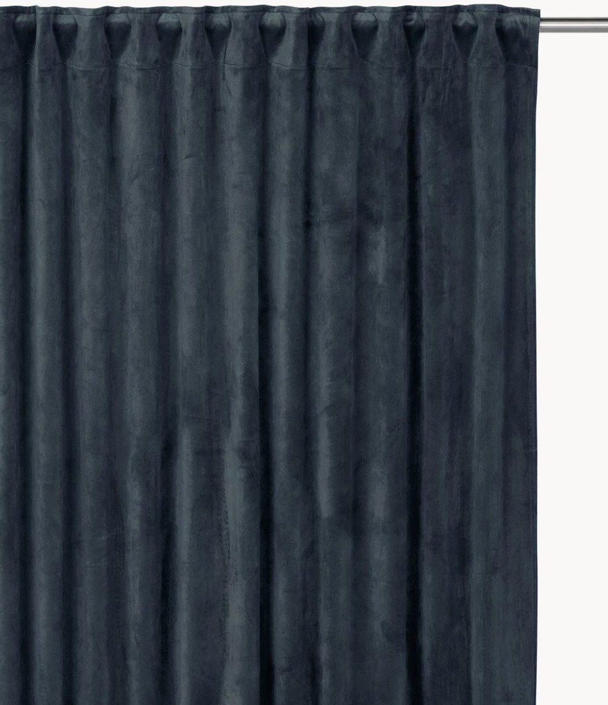 Fluwelen dim-out multibandgordijnen Estelle, 2-delig, B 135 cm