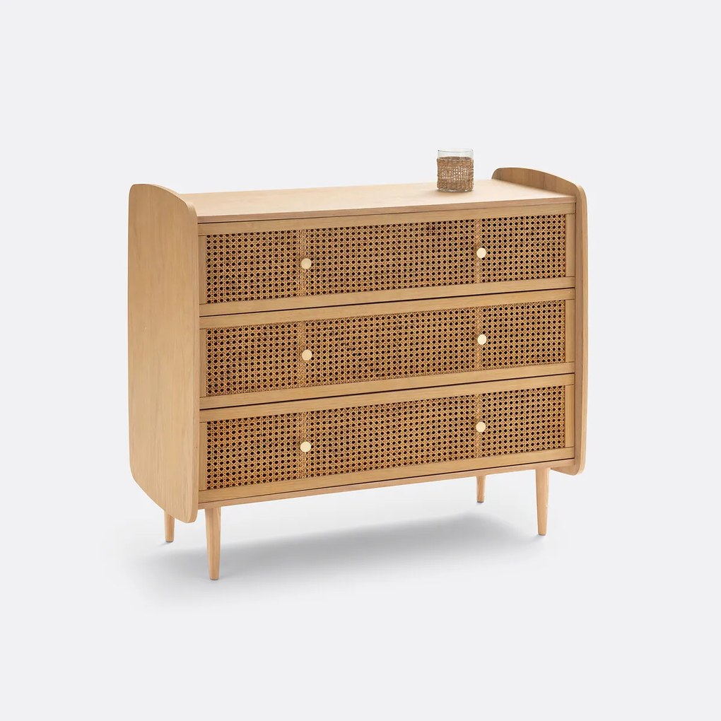 Ladekast 3 lades in rotan Tempa