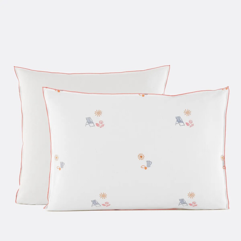 Vintage geborduurd katoenen kussensloop, SOMERO