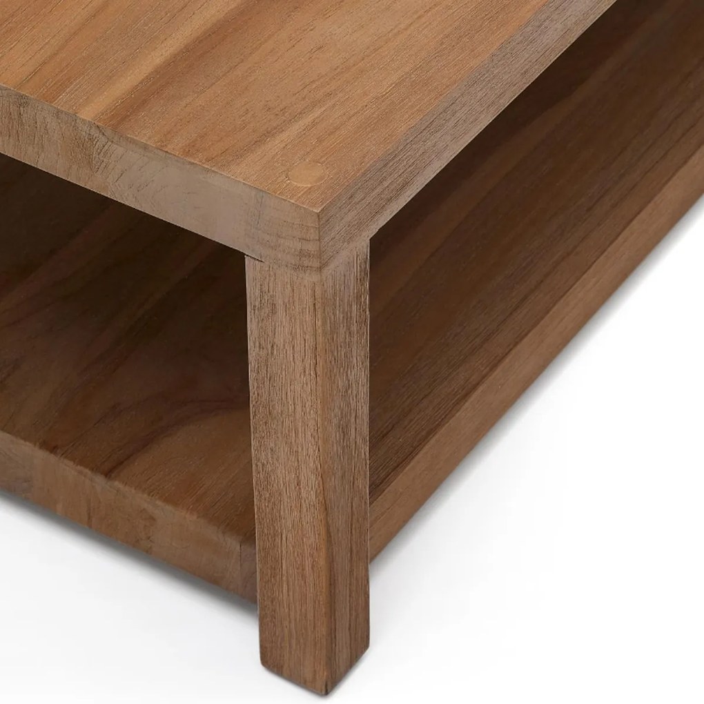 Kave Home Sashi Grote Salontafel Donker Teak Hout - 150 X 70cm.