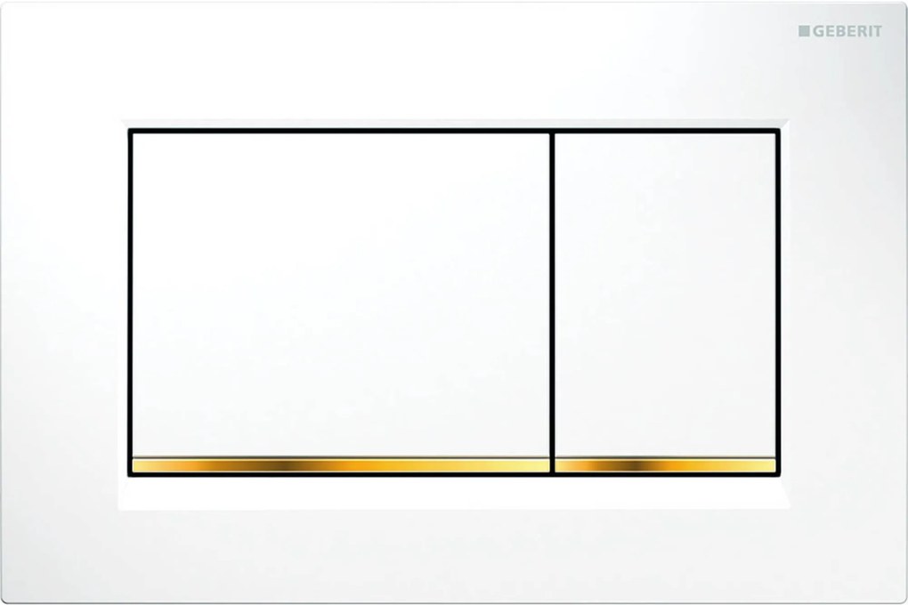 Geberit Sigma 10 (ex Sigma 30) bedieningspaneel glans wit/goud voor Sigma reservoirs 8cm (UP720) en 12cm (UP320)