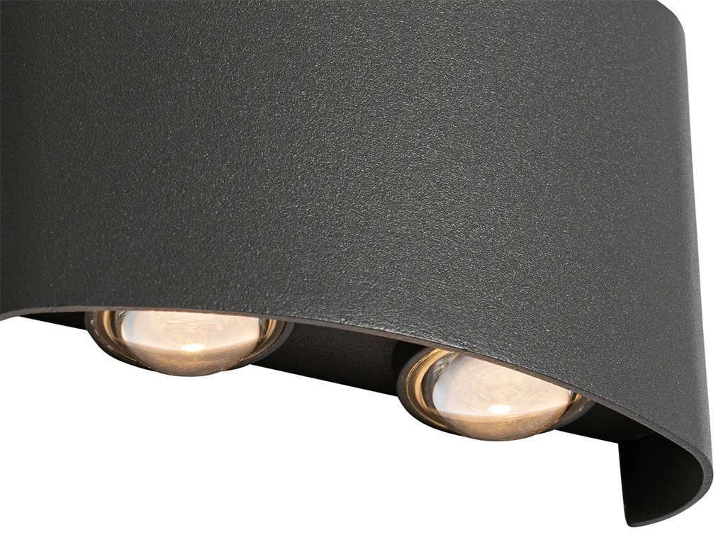 Buiten wandlamp antraciet incl. LED 4-lichts IP54 - Silly Modern IP54 Buitenverlichting ovaal