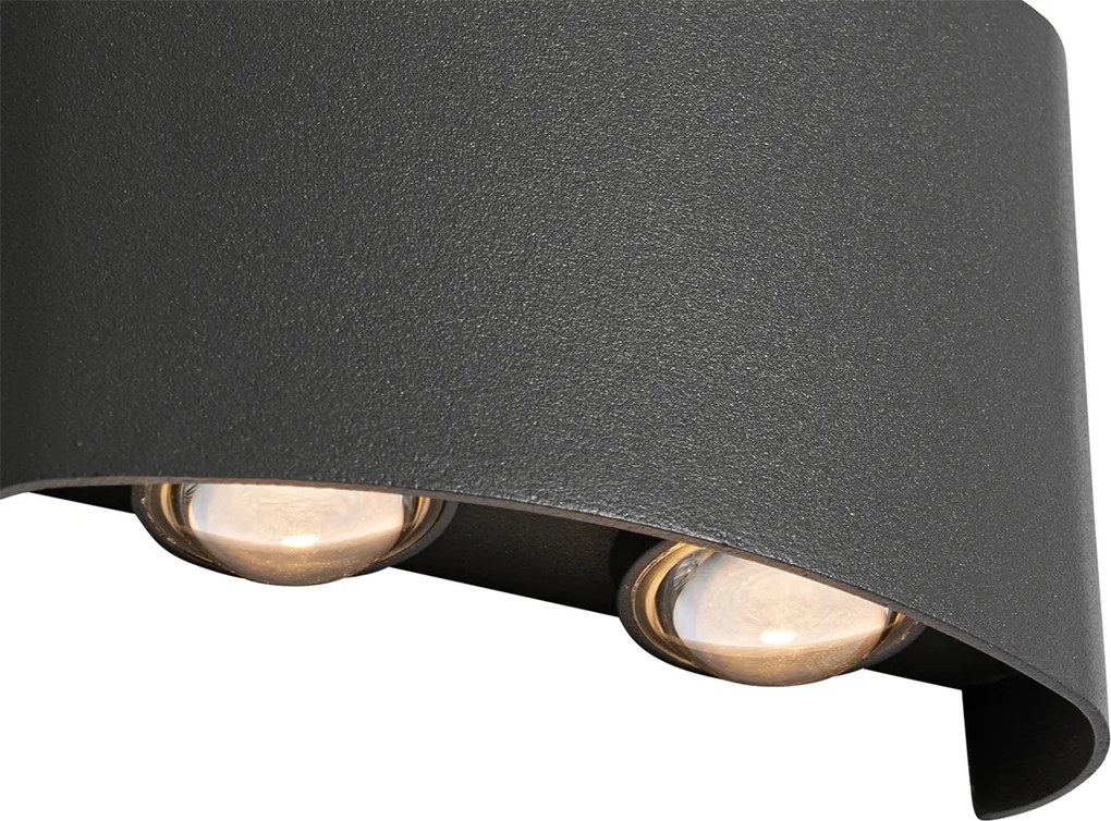 Buiten wandlamp donkergrijs incl. LED 4-lichts IP54 - Silly