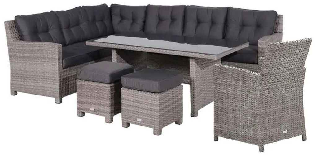 Garden Impressions Jaru lounge dining set 6-delig links - luxe kussens