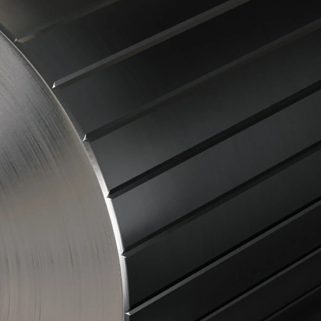 Brauer Stripe inbouw wastafelkraan ColdStart met gebogen uitloop en afdekplaat model A1 gunmetal geborsteld PVD
