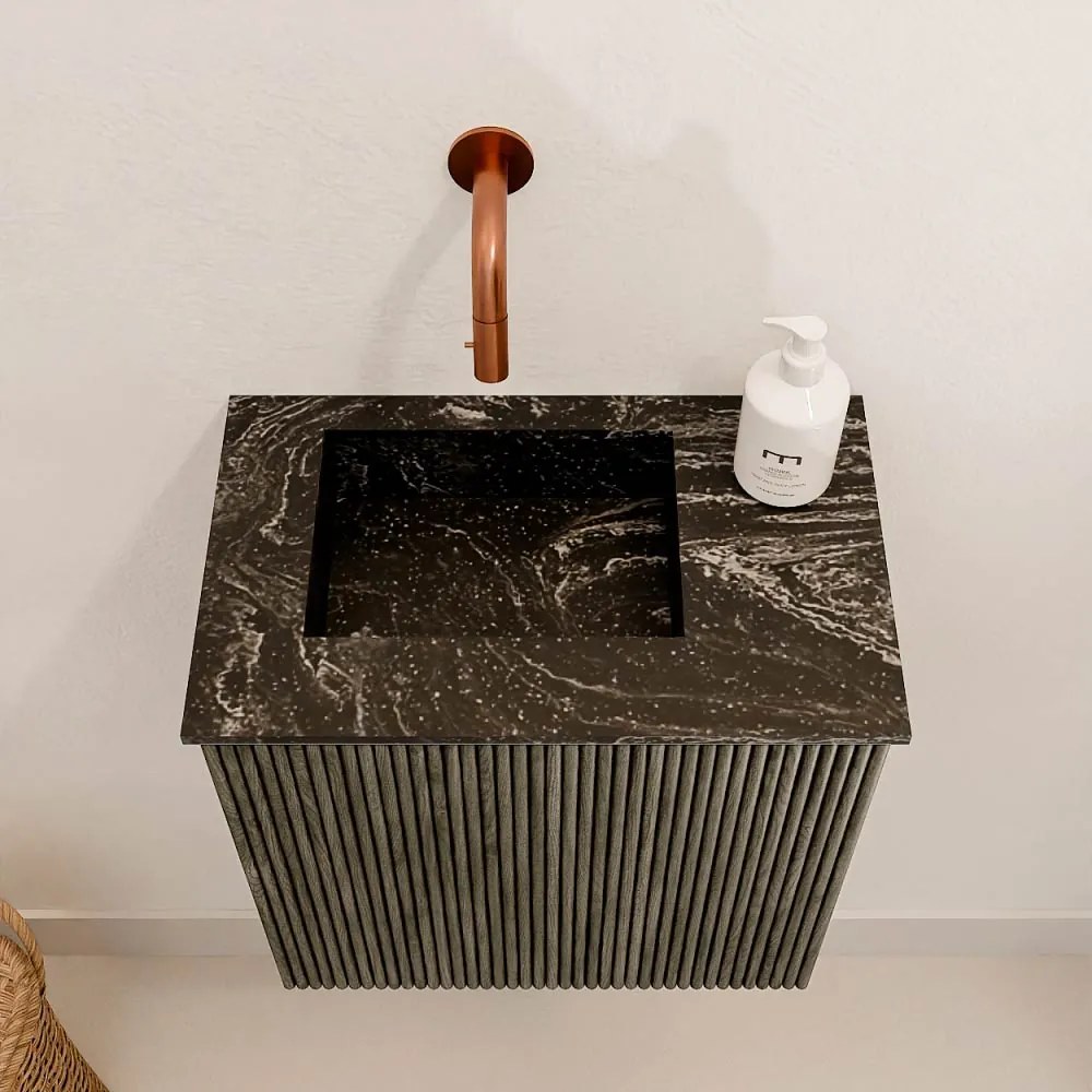 Mondiaz Joya DLux 40cm toiletmeubel shadow met wastafel faye links zonder kraangat lava