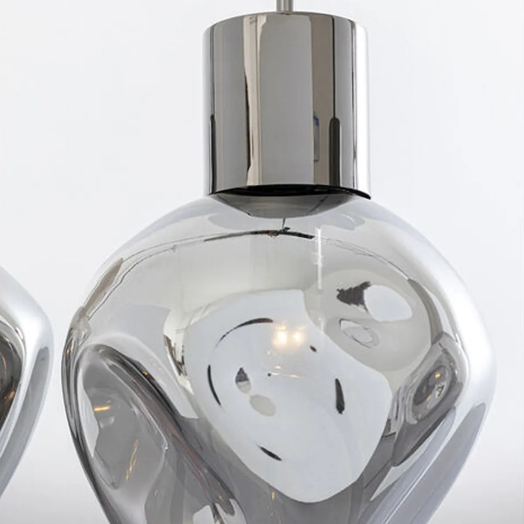 Eettafel Hanglamp Gedeukt Glas Zilver