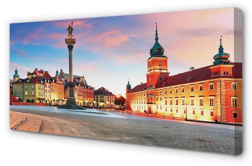 Foto op canvas Warsaw sunrise old town 100x50 cm