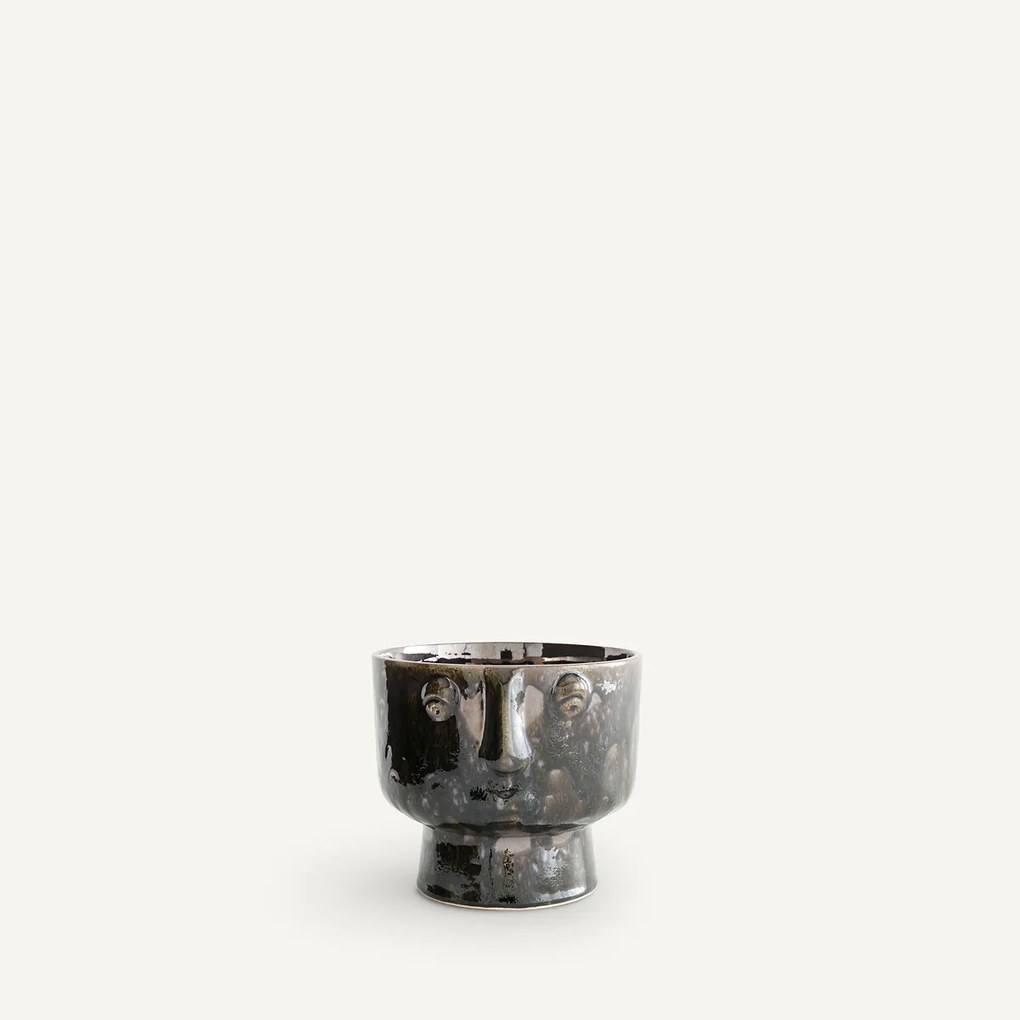 Geglazuurde keramische bloempot, H15cm, Lesego
