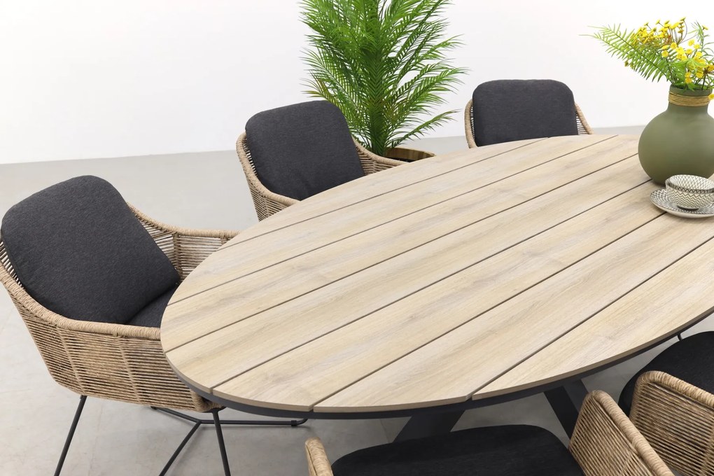 Taste Belmond naturel/GI Edison 220x115 cm. - ovale tuinset