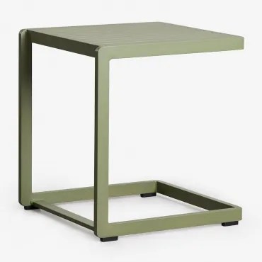 Vierkante Bijzettafel Voor Tuin 40x40 Cm Van Aluminium Dulem Groen – Intens Olijf - Sklum