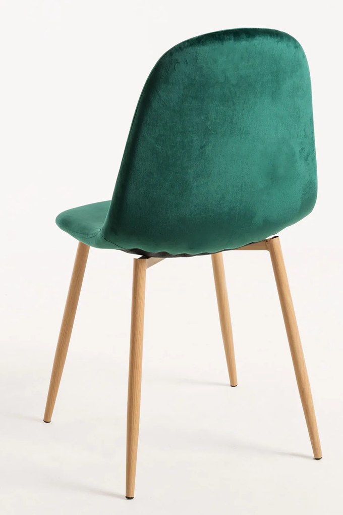 Set van 4 Teok Fluwelen Stoelen
