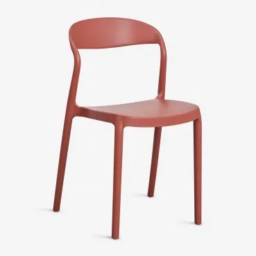 Stapelbare Eetkamerstoelen Set Van 2 In Polypropyleen Brenza Terracota - Sklum