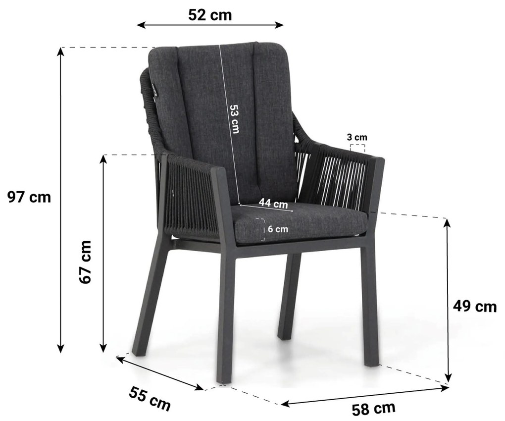 Tuinset 2 personen 92 cm Rope Grijs Lifestyle Garden Furniture Verona/Young