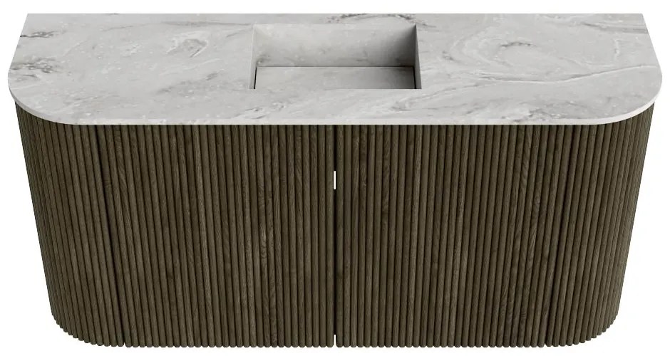 Mondiaz Joya DLux 85cm toiletmeubel ronding links/rechts shadow met wastafel faye midden 1 kraangat glace