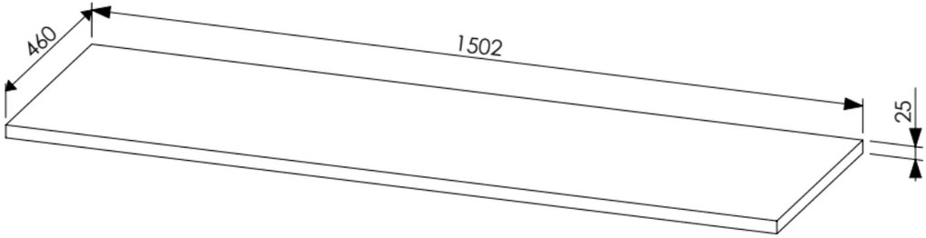 Comad Leonardo FSC toppaneel 150x46cm grijs