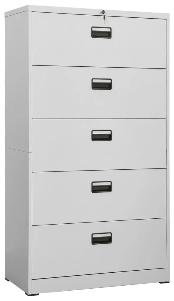 vidaXL Archiefkast 90x46x164 cm staal lichtgrijs