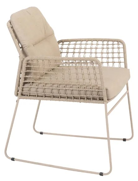 Taste by 4 Seasons Outdoor Albano dining set latte met Quatro tafel met Robusto teak blad 220 cm SALE Tuinset beige weerbestendig