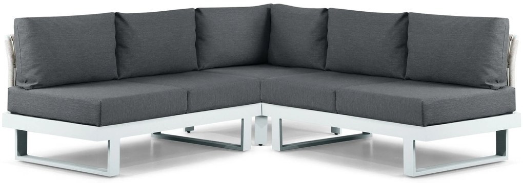 Hoek loungeset 5 personen Aluminium Wit  Lifestyle Garden Furniture Lorenzo