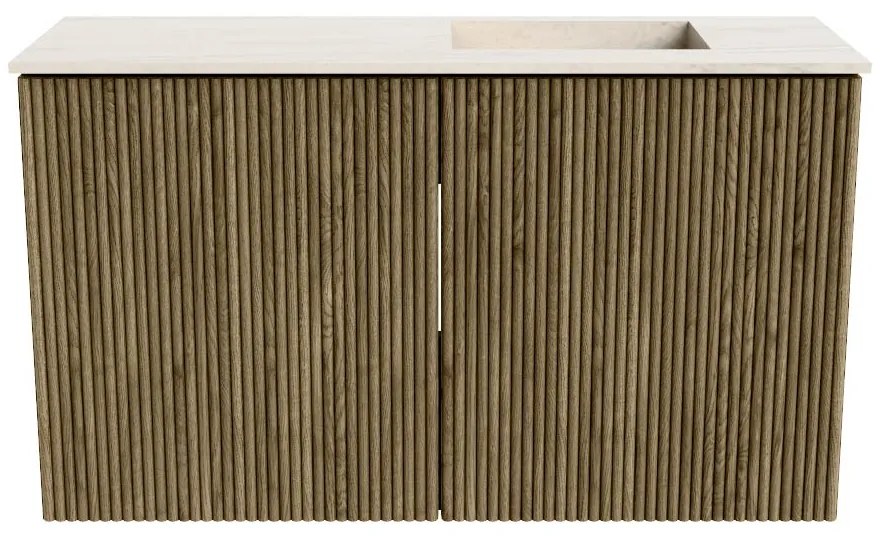Mondiaz Joya DLux 70cm toiletmeubel dusk met wastafel faye rechts zonder kraangat meli