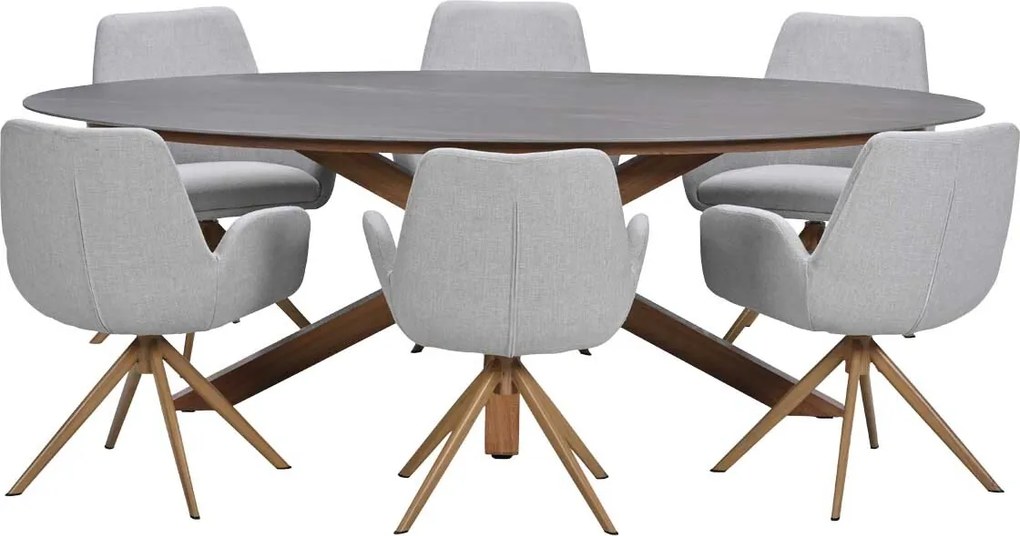 Garden Impressions Amalia tuinset draaibaar 7-delig - Scot tuintafel 230x115 cm