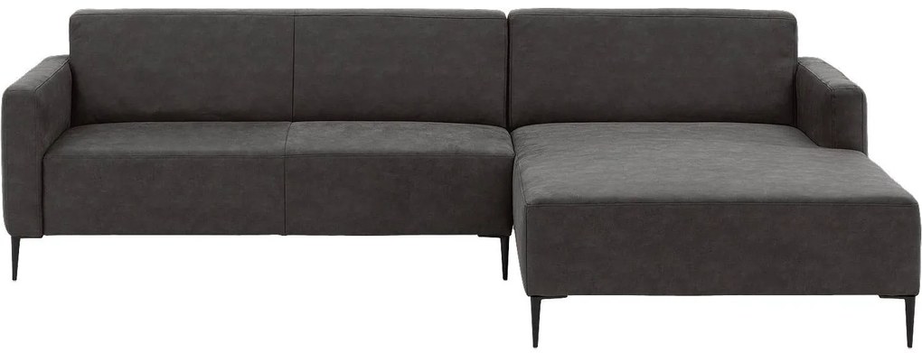 Goossens Key West antraciet, micro leer, 3-zits, modern design