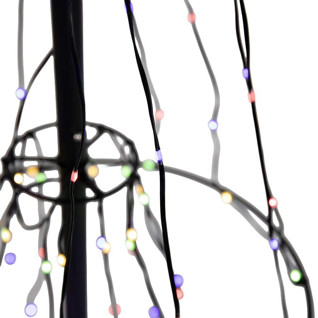 Kerst vloerlamp zwart boom 150cm incl. LED RGB met timer IP44 - Ugoku