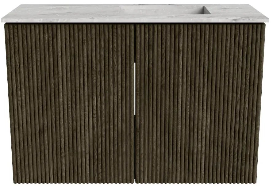 Mondiaz Joya DLux 60cm toiletmeubel shadow met wastafel faye rechts zonder kraangat glace