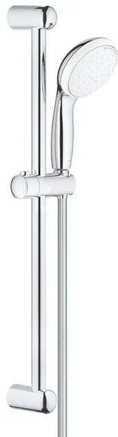 GROHE New Tempesta 100 Glijstangset - 60cm - ronde handdouche - 2 straalsoorten - gladde doucheslang - chroom/wit 2759810E